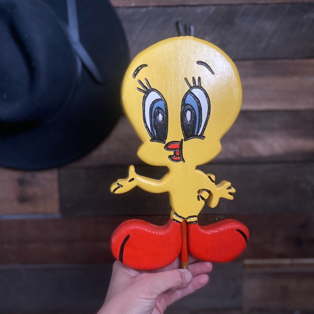 Vintage Handcrafted Wooden Tweety bird decor